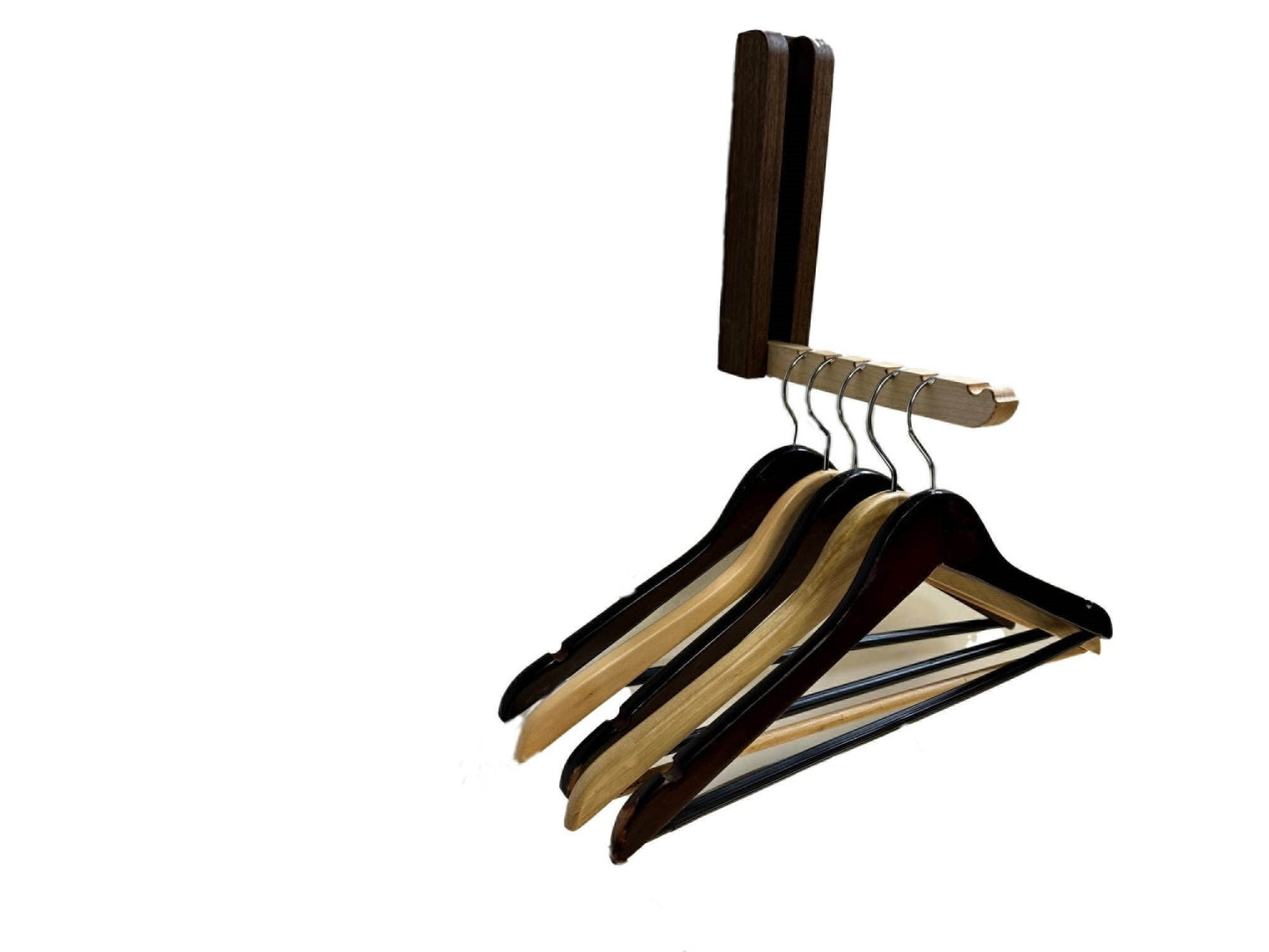 Space Saving Wooden Wall-Mounted Coat Hanger