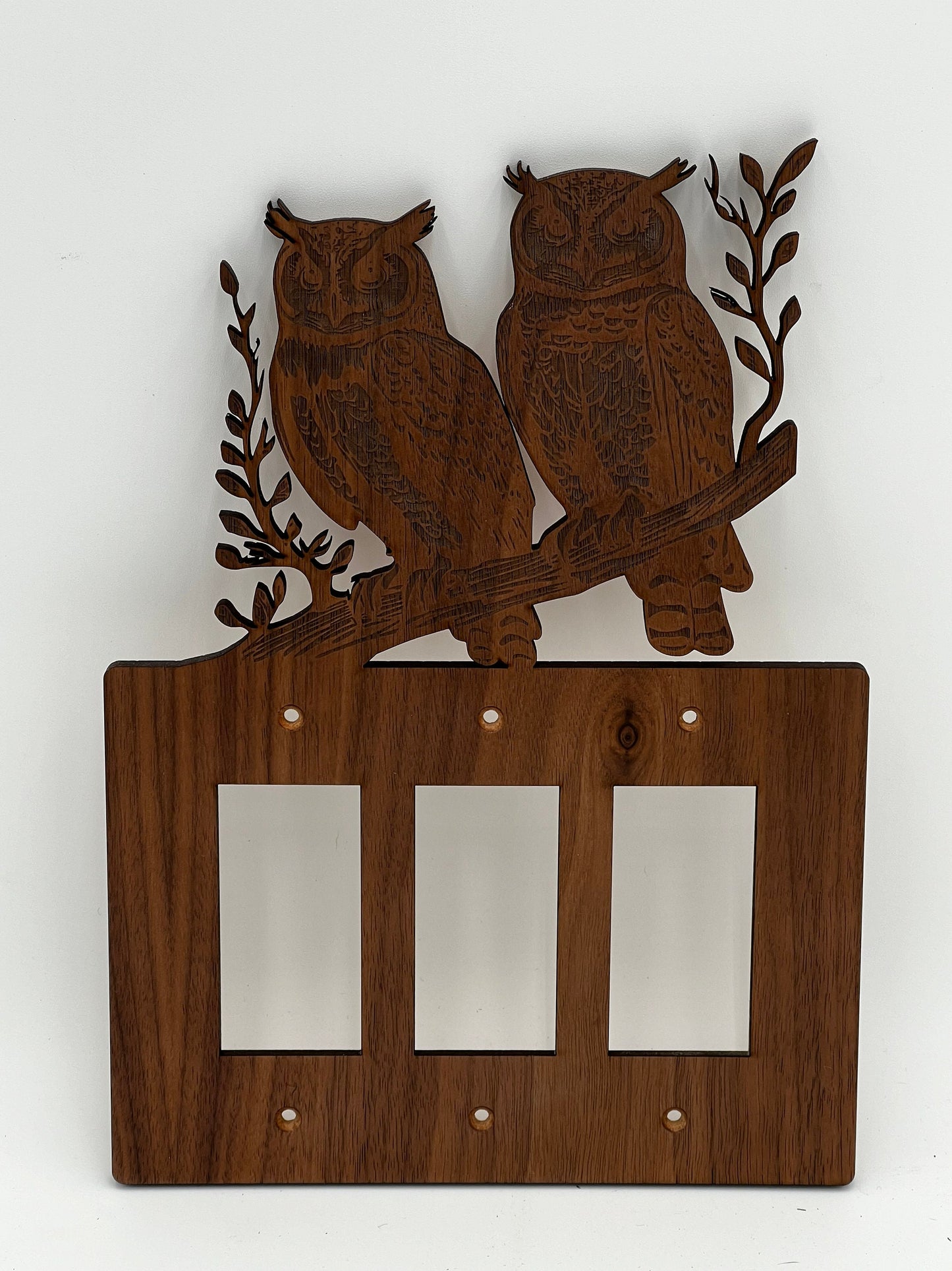 Custom Walnut  Switch / Outlet  Animal Wall Plate, Wildlife, Switch Plate, Electrical Cover, Nature Inspired Eagle, birds, animals.